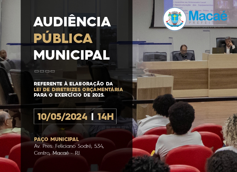 Prefeitura convida a população para audiência sobre a Lei Orçamentária na sexta, dia 10